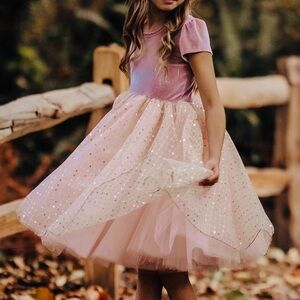 Pleiades Velvet Tulle Dress 10Y Sequin Flower Girl Party Dress EUC